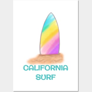 Rainbow Surf. California Surf Posters and Art